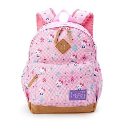 ♥小花花日本精品♥HelloKitty粉色小花兒童書包雙肩包後背包10032107