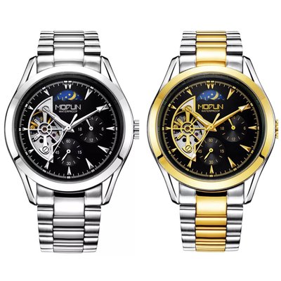 現貨 正版授權 真三眼 機械錶 星辰錶 夜光錶 三眼錶 金錶 鋼錶 手錶 錶 鋼錶帶 情人節 生日禮物