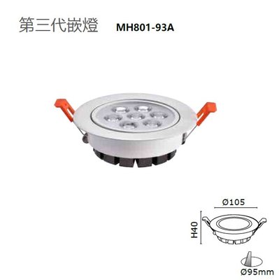 好商量~ MARCH 第三代 崁燈 10W 9.5cm LED 崁燈 投射燈 9cm 崁燈 MH801-93A 保固一年
