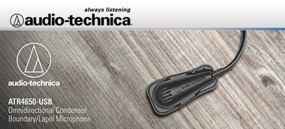 王冠攝影 Audio-technica 鐵三角 ATR4650USB 桌上型麥克風 全指向 平面/領夾式 Mic USB