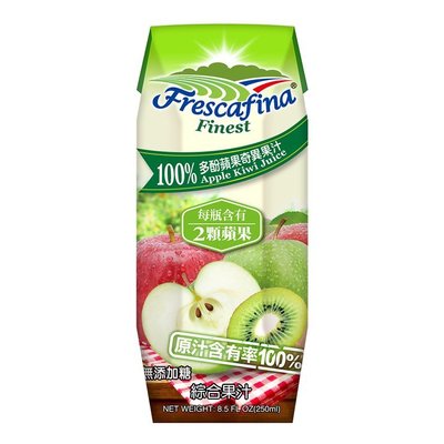 【小如的店】COSTCO好市多線上代購~FRESCAFINA 嘉紛娜 100% 多酚蘋果奇異果汁(250mlx24瓶)