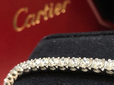 Cartier 卡地亞/鑽石手環/白K鑽石手鍊/幸福結款/全白鑽閃耀款/Agrafe