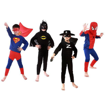 萬聖節衣服 復仇者聯盟服裝 超級英雄衣服 cosplay蜘蛛人 超人 蝙蝠俠 學校變裝派對 交換生日禮物