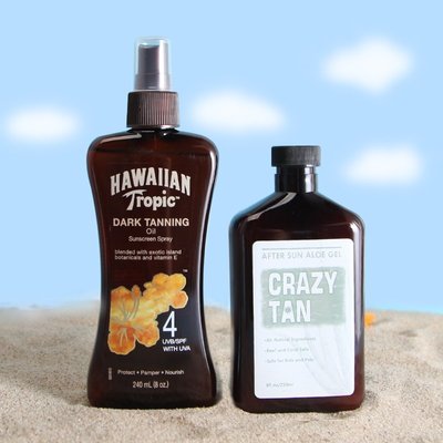 《Hawaiian Tropic熱帶夏威夷助曬油SPF4》防曬系數4快速黝黑防水 臺北可面交，也有海洋魔力香蕉船助曬乳液