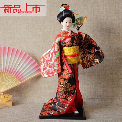 特價16寸日本人偶日式和服娃娃人形藝妓料理裝飾擺件家居 42cm高