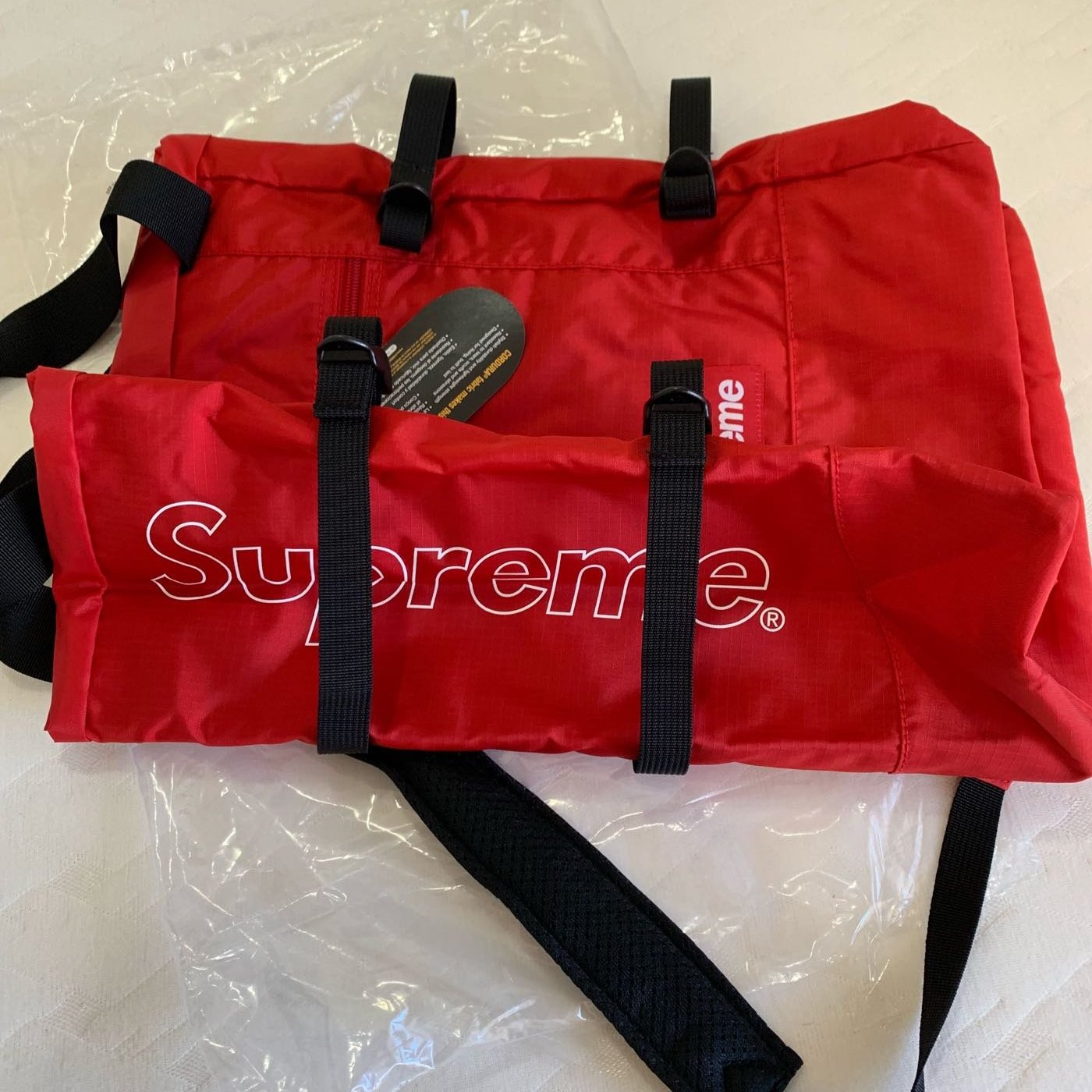 Supreme Tote Backpack 全新托特包後背包紅/黑色全新正品美國官網購入