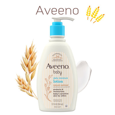 【雷恩的美國小舖】Aveeno天然燕麥寶寶每日保濕24小時乳液-無香 12oz(354ml)