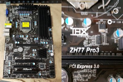 【 大胖電腦 】ASROCK 華擎 ZH77 PRO3 主機板/附擋板/1155/保固30天 直購價900元