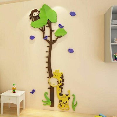 猴子樹身高尺 3D立體壓克力壁貼