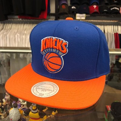 BEETLE MITCHELL&NESS NBA 紐約尼克 藍橘 SNAPBACK KNICKS 藍橘 後扣棒球帽