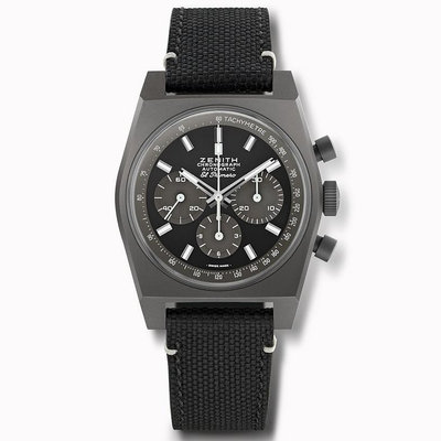 預購 ZENITH 97.T384.4061/21.C822  真力時 黑色面盤 鈦金屬錶殼 橡膠錶帶 男錶 女錶
