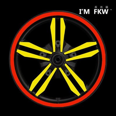 反光屋FKW RCS MOTO/G6/Racings雷霆S/Racing 3M反光五爪貼+12吋輪框貼紙鋼鐵人 防水貼