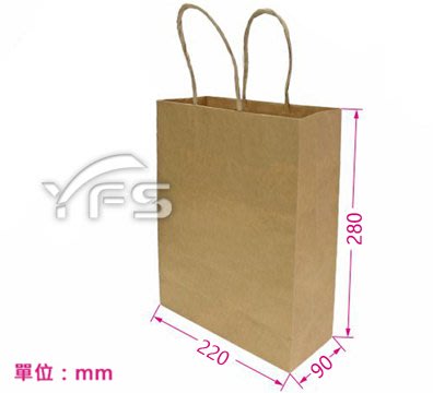 31-2平板赤牛120空白手提袋 (牛皮紙袋/麵包袋/速食外袋/紙袋/購物袋/包裝袋/禮物袋)