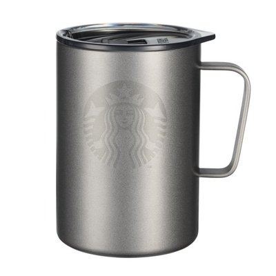 Starbucks 星巴克 Grey銀灰色不鏽鋼把手杯16OZ 473ml