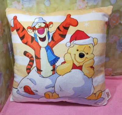 迪士尼正版 維尼聖誕雪花 方形枕 午安枕 Disney 維尼抱枕 抱枕 卡通枕 靠枕