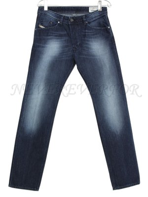 全新真品 DIESEL DARRON 8J4 牛仔褲《TAPERED/深藍刷白/厚挺布料》.