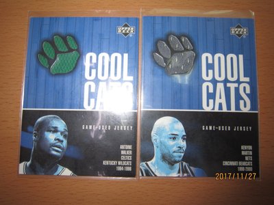 網拍讀賣~Kenyon Martin/ Antoine Walker~傳奇球星~COOL CATS~實戰球衣卡~普特卡~