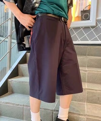100％原廠 BEAMS JAPAN BIG CHINO SHORTS 日產紅繩防水闊腿西裝短褲五分褲