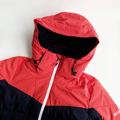 美國百分百【全新真品】Columbia 防風外套 連帽 哥倫比亞 長袖 防寒 保暖 logo 夾克 紅色 CJ46