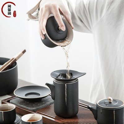 蓋碗茶碗JERYOUN黑陶整套功夫茶具套裝茶海家用日式茶道創意泡茶壺蓋碗新款超夯 正品 現貨