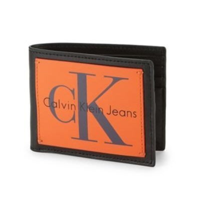 Calvin Klein 皮夾 經典 CK 短夾 皮革 大logo 黑色 現貨
