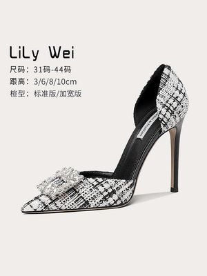 Lily Wei【佳人】高跟鞋包頭氣質小香風細跟不累腳時尚涼鞋女小碼-麵包の店