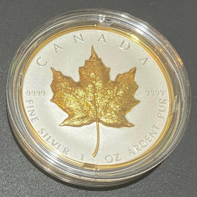 2023 加拿大 高浮雕 立體楓葉 鍍黃金 精鑄銀幣 1盎司4223