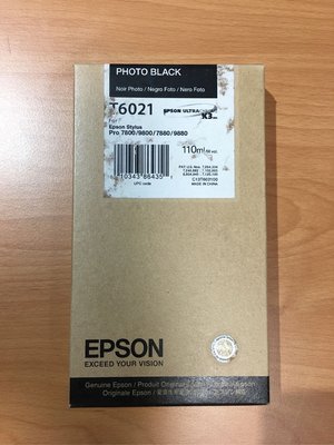 Epson 繪圖機 原廠墨水 T6021 黑色110ml