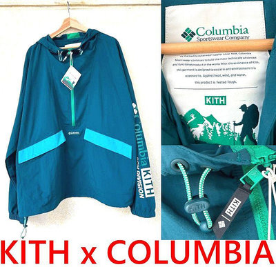 BLACK全新KITH x COLUMBIA哥倫比亞Bagwell Nylon Utility Bucket套頭風衣外套罩衫