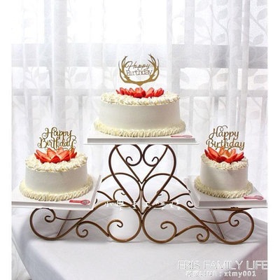 【免運】伍度鐵藝創意歐式多層蛋糕架子婚慶禮生日三層點心展示臺甜品托盤 ARSJ50436-台灣嘉雜貨鋪