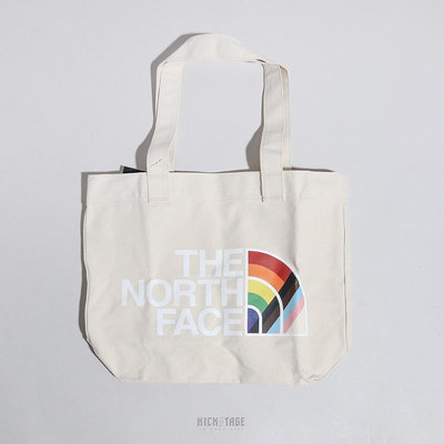 THE NORTH FACE PRIDE TOTE TP 米色 彩虹LOGO 帆布袋 托特包【NF0A52UF58R】