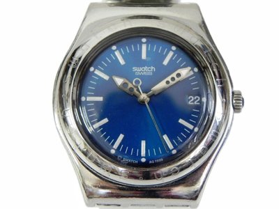 石英錶 [SWATCH SB2535S] 不銹鋼金屬錶+金屬錶帶[寶藍色面] 軍錶/時尚/中性錶