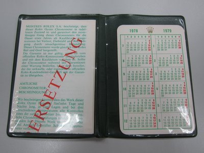 Rolex 勞力士 70's 原廠 古董 老保單套 Wallet 保證書 手冊 說明書 1978年 1979年 年曆卡