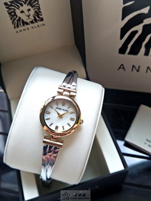 Anne Klein手錶時尚精品錶款，編號:AN00040,銀白色錶面銀金色金屬錶帶款
