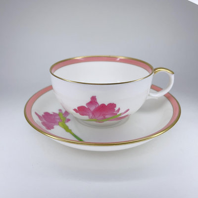 日本皇室御用香蘭社粉色鳶尾花咖啡杯紅茶杯