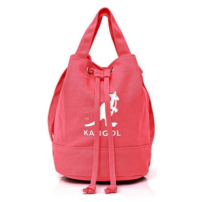 【AYW】KANGOL TOTE LOGO BAG 袋鼠 粉色 束口抽繩 水桶包 斜背包 側背包 單肩包 小包 外出包