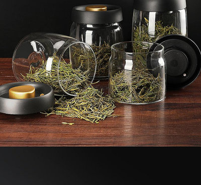 茶葉罐抽真空茶葉罐玻璃密封罐食品級家用防潮裝綠茶收納散茶花茶儲存罐密封罐
