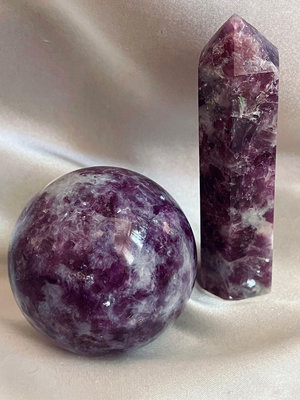 紫鋰雲母球 紫鋰雲母石柱 水晶 紫鋰雲母 水晶球 水晶柱 招桃花 [高品] 紫水晶
