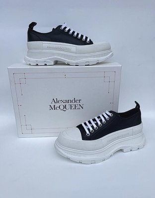 Alexander McQueen 男士白色黑色胎面光滑運動鞋尺寸EU 43 US 10