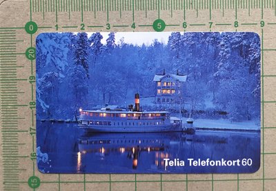 【卡庫】【船】【雪】瑞典1997年，冬日雪景中的遊艇  KSE6089