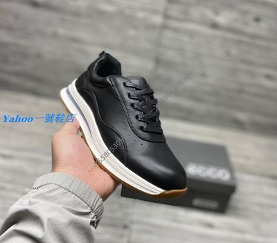 Ｙａｈｏｏ一號鞋店　ECCO愛步休閒鞋男 2022年新款男子新款運動戶外休閒鞋子 黑色39-44