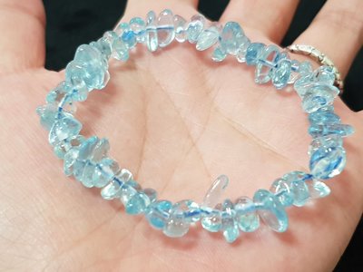 透料海水藍寶隨型手珠約6~10mm手圍約15cm