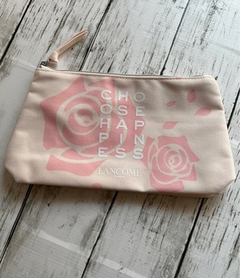 LANCOME 蘭蔻 幸福玫瑰化妝包 美妝袋 收納袋 旅行收納包 盥洗包 手拿包 文具袋