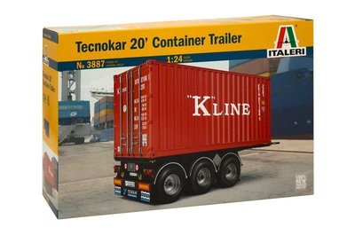 大千遙控模型 ITALERI 1/24 20' Container Trailer (3887)20呎貨櫃+尾車
