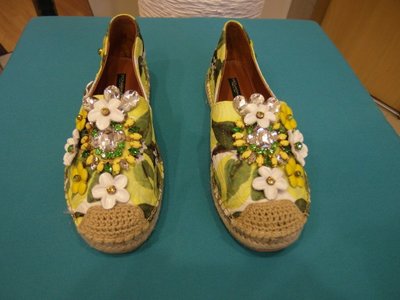 浪漫滿屋 DOLCE&amp;GABBANA夏季新款時尚花朵亮片裝士休閒鞋女