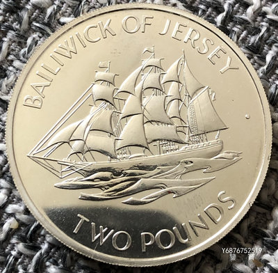 【鑒 寶】（世界各國錢幣） 澤西島1972年2磅大型精製紀念銀幣（銀婚紀念，完未品，稀少） DDS364
