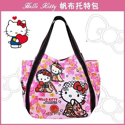 [橫濱和風屋] 正版 日本 凱蒂貓  托特包 購物包 帆布包  側背包 手提袋 Hello Kitty花火節 特價