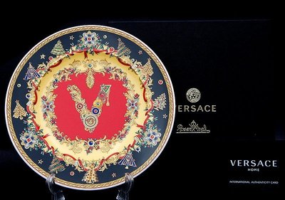 *JAZZ 棧 * 全新盒裝德國 Rosenthal x Versace2013年 雪亮聖誕麵包盤
