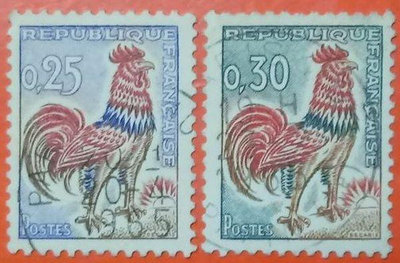法國郵票舊票套票 1962 Gallic Cock