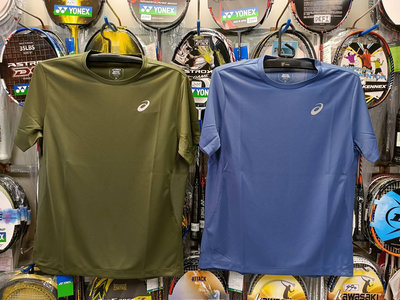 總統網羽(自取可刷國旅卡)ASICS 亞瑟士 短袖上衣 排汗衫 網球 羽球 2031E355 T恤 綠 藍 台灣製造